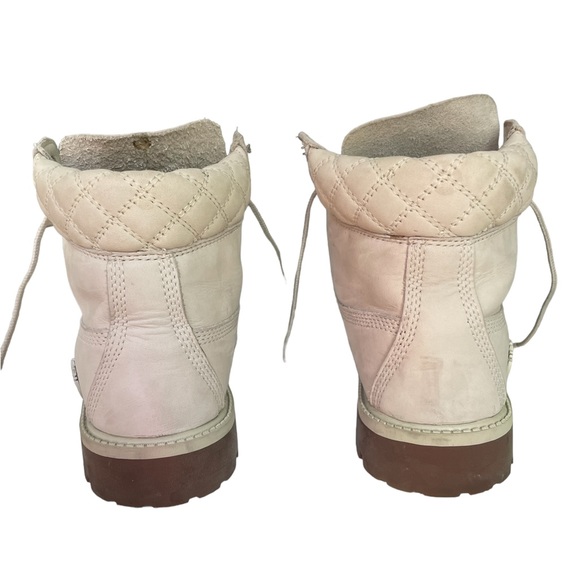 Timberland Lace Up Quilted top Premium Creme Taupe Boots Sz5 Sz37.5 - Picture 5 of 11